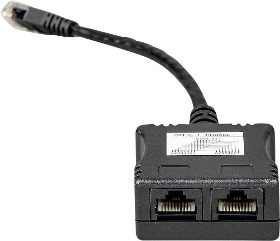 RJ45-Ayırıcı 1xRJ45 Erkek/15cm Kablo/2xRJ45 Dişi