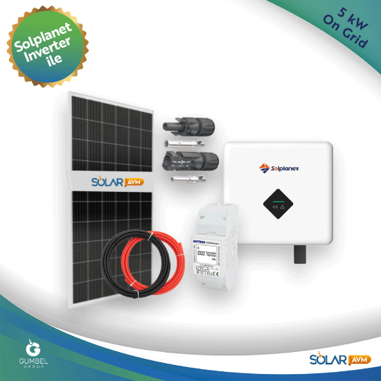 5 kW Solar Paket On Grid Güneş Enerji Sistemi (GES) - Solplanet inverter ile