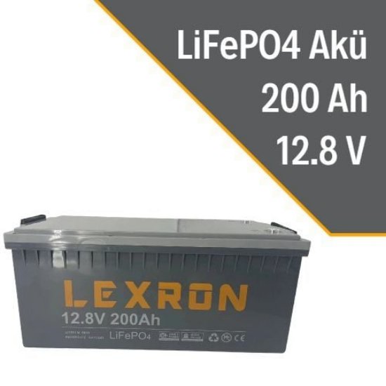 Lexron 12.8V 200Ah LiFePO4 Lityum Akü