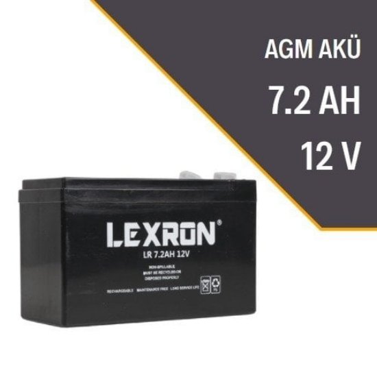 Lexron 7.2AH-12V KURU TİP AKÜ resmi