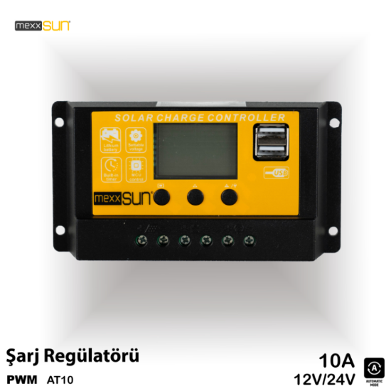 Mexxsun 10A PWM Solar Şarj Kontrol Cihazı