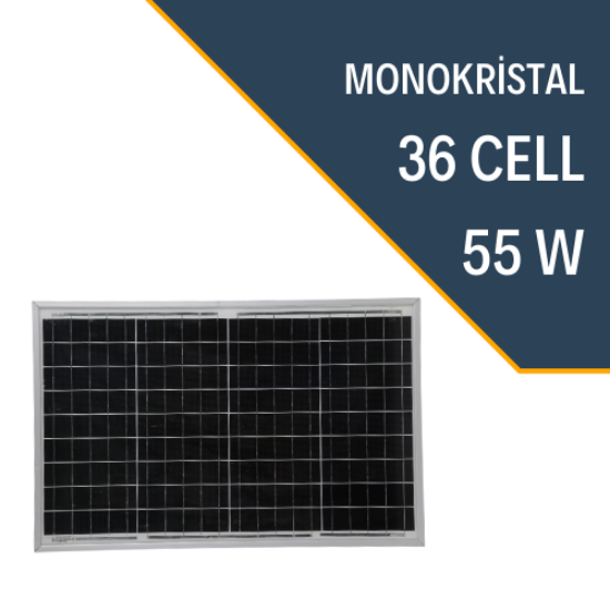 Lexron 55 Watt Monokristal Güneş Paneli